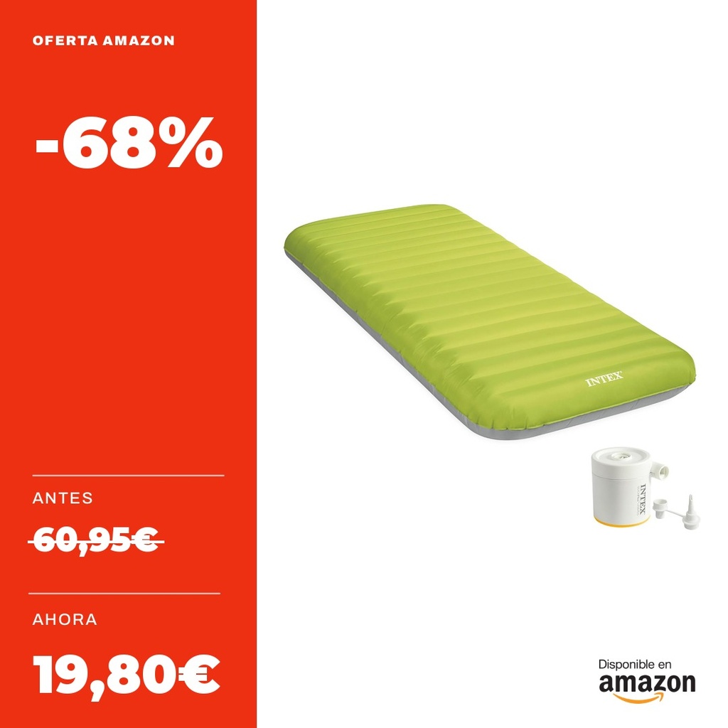 Intex Colchón inflable 76 x 191 cm