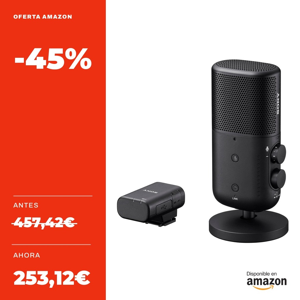Sony Micrófono inalámbrico ECM-S1 para streaming