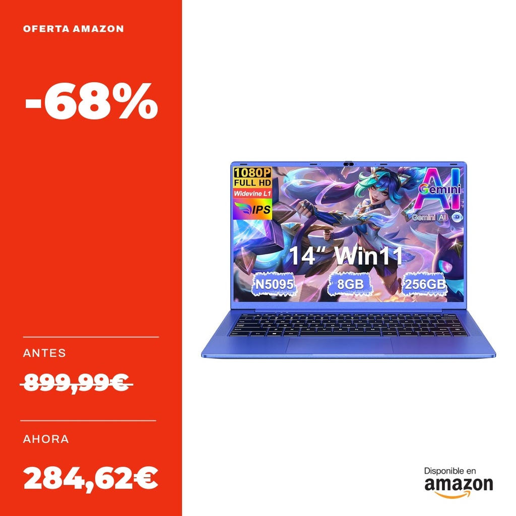 Ruzava Puerto. Celeron N5095 256GB SSD Windows 11 morado