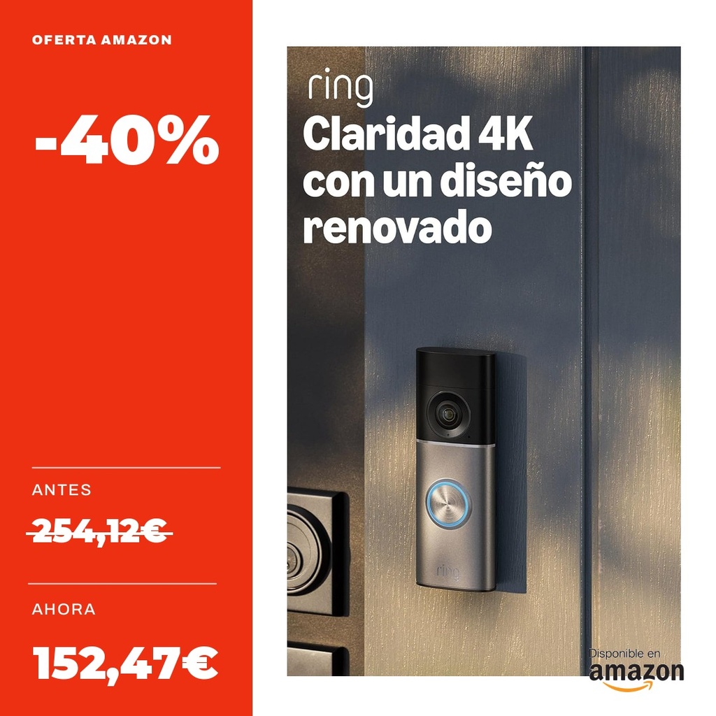 Ring Videotimbre com fio Pro 4K 10x Zoom