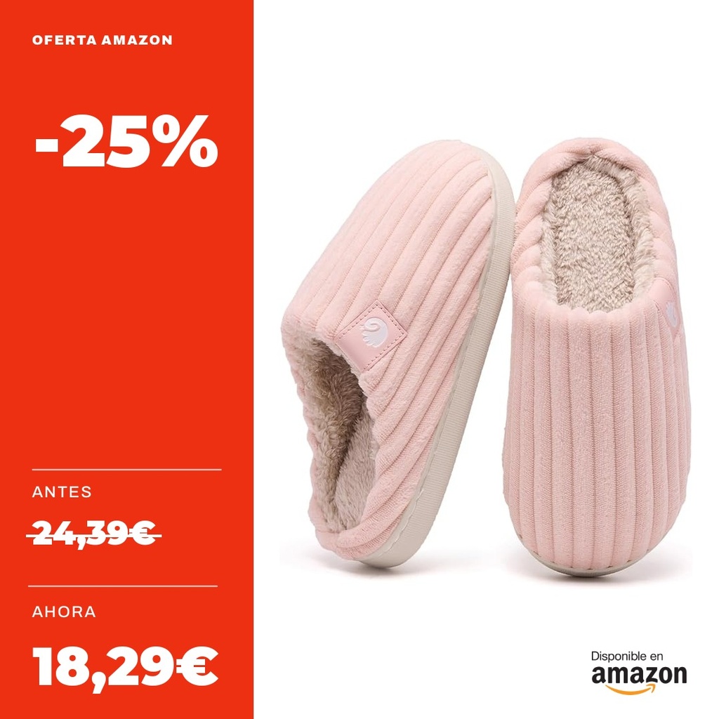 Guyarns Cálidas pantuflas de invierno en viscoelástica