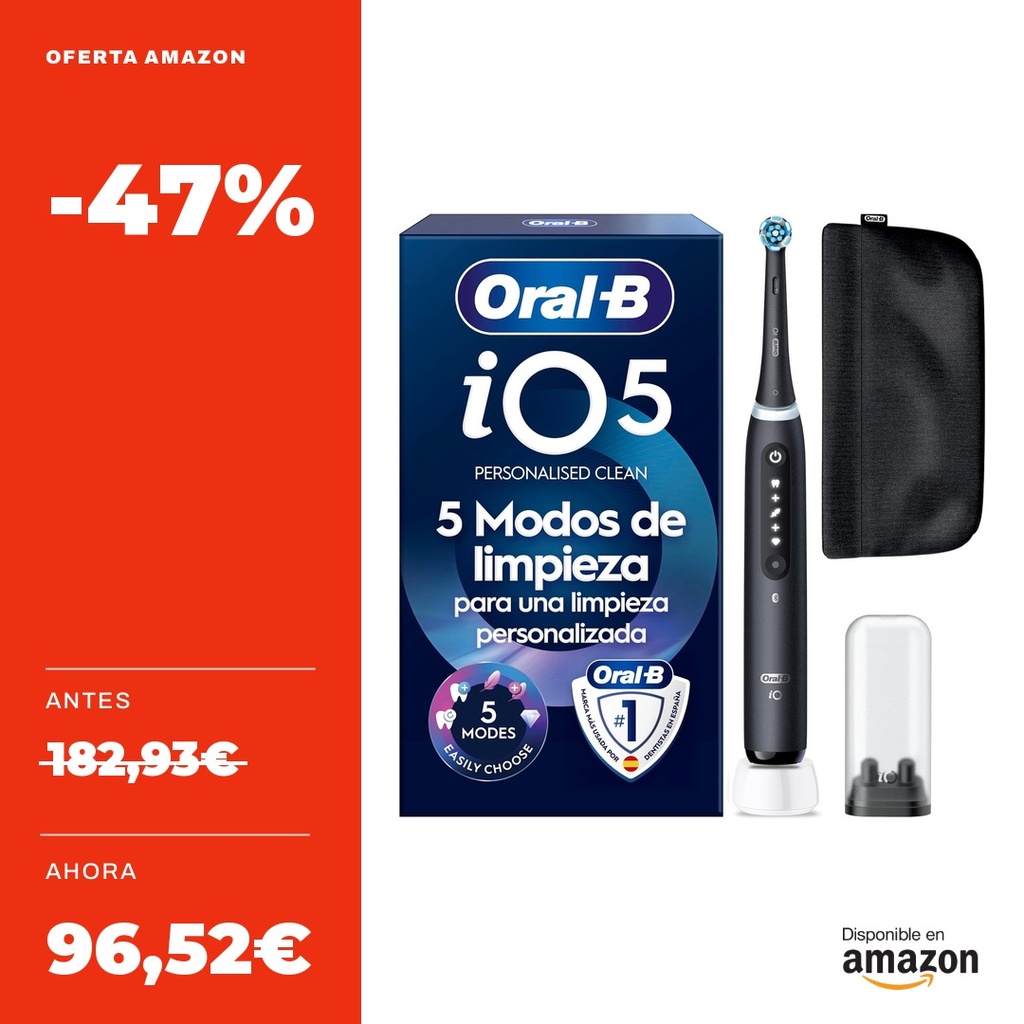 Oral-B iO 5 cepillo de dientes eléctrico con 1 cabezal negro