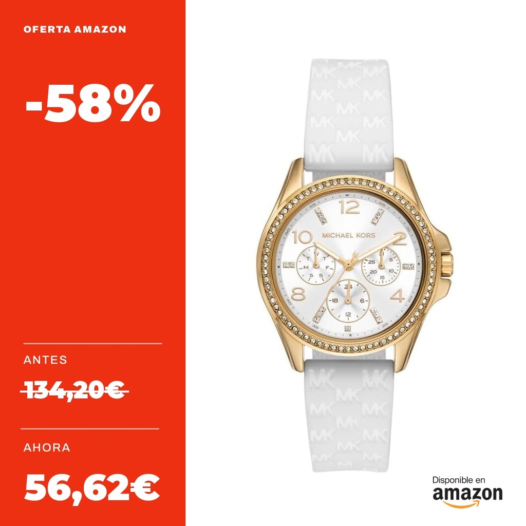 Michael Kors Reloj piloto para mujer, cuarzo de silicona